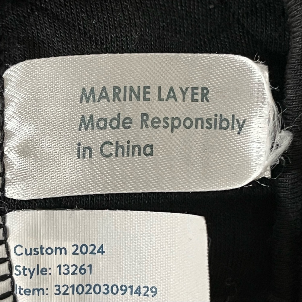 Marine Layer Corbet Black Cropped Quilted Bomber Jacket size Large - Picture 5 of 10